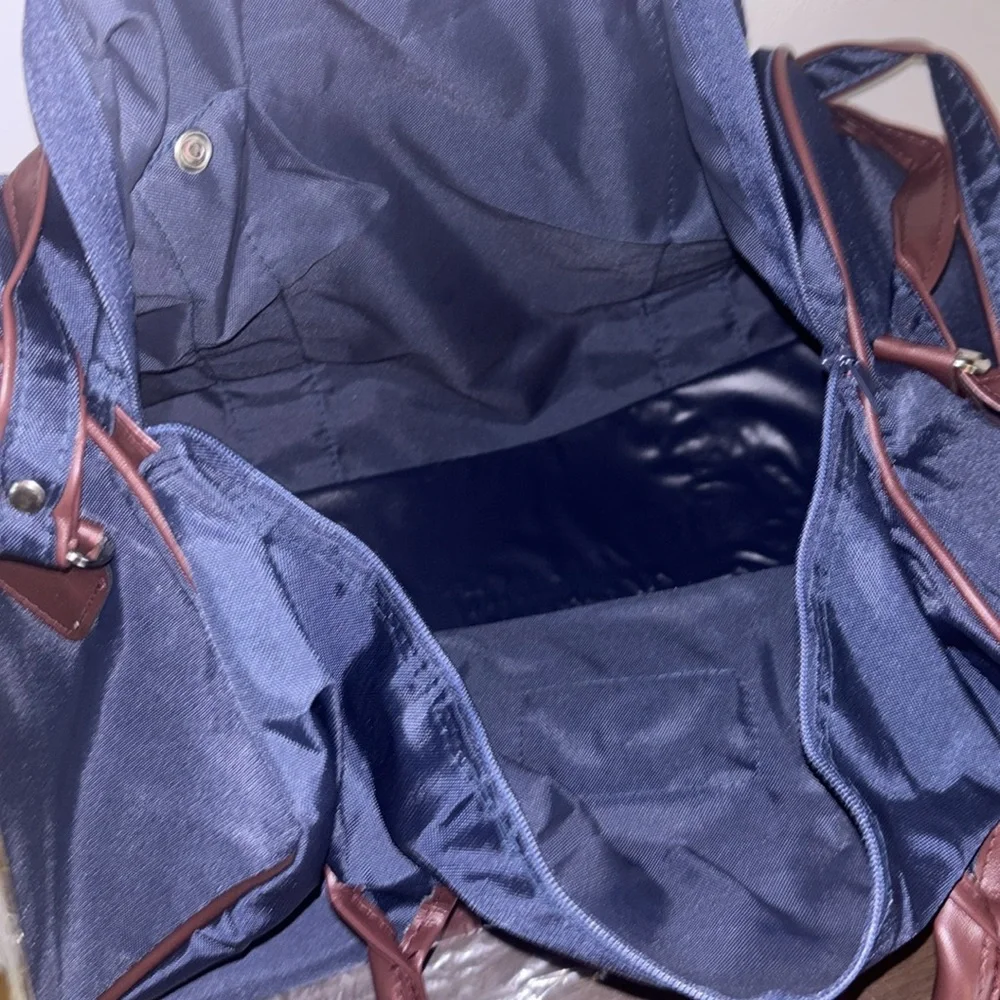 Pierre Cardin 🆕 NWT Weekend Overnight Duffle Bag, Blue and Brown, Stylish!